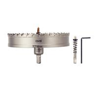 CENYB scie cloche metal 6-5/8" (168mm) à pointe en carbure de tungstène, avec 2 forets pilotes titanées - Idéale pour métaux durs, acier inoxydable, fer, alliage d'aluminium, bois et plastique