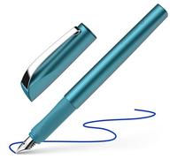 Ceod Shiny 168657 Fountain Pen For Right And Left-Handed Handers, M Nib, With Ink Cartridge Royal Blue, Teal