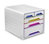 CEP Bloc de classement Module Organisateur 5 tiroirs (2 petits, 2 standards, 1 grand) Rangement documents Bureau Smoove Blanc Arctic Happy
