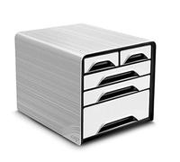 CEP Bloc de classement Module Organisateur 5 tiroirs (2 Petits, 2 Standards, 1 Grand) Rangement Documents Bureau Smoove Blanc/Noir