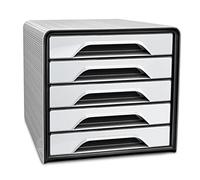 Module de classement Cep Smoove Arctic 5 tiroirs - blanc/noir