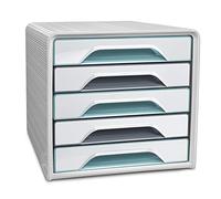 CEP Office Solutions – Module de classement Smoove Riviera – 5 tiroirs – Blanc/Bleu