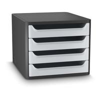CEP Bloc de classement Premier prix Organisateur Plastique recyclé 4 tiroirs Rangement documents Bureau First GreenSpirit Gris clair