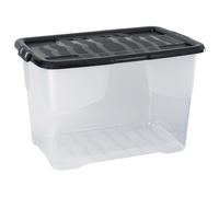 CEP Boîte de rangement curve transparente avec couvercle clipsé - Capacité 65 L