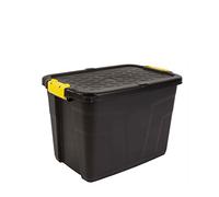 CEP Boîte de rangement robuste de 60 litres, noir/jaune, 60 x 40 x 40 cm