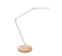 Cep Lampe de bureau Giant - Led intégrée - 11W - Bras articulé - Tête orientable - Blanc / Hêtre