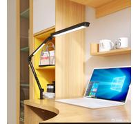 CEP Lampe double module LED Eclairage bureau Réglage télécommande Socle ou fiaxtion par Pince Alliance Noir
