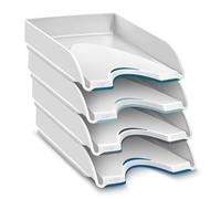 CEP Lot 4 Corbeilles à courrier Banette Organiseur Riviera Nuance Soft Rangement Bureau Papier cahiers formats A4 et 24x32cm Colori Assorti