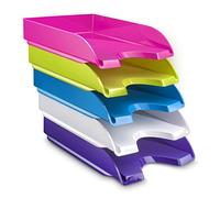 CEP Lot 5 Corbeilles à courrier Banette Organiseur Energy Gloss Rangement Bureau Papier cahiers formats A4 et 24x32cm Colori Assorti