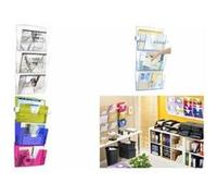 CEP Porte-brochures mural Happy – lot de 3 DIN A4, 1 compartiment, multicolore