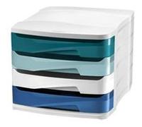 CEP Module de classement Riviera, 4 tiroirs, blanc / bleu G