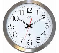 CEP Orium horloge murale, radio, étanche, argent, acier inoxydable