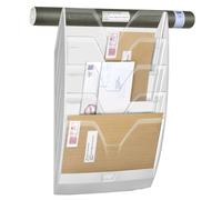 CEP Porte-brochures mural, DIN A4, 5 compartiments, blanc