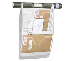 CEP Porte-brochures mural, DIN A4, 5 compartiments, blanc