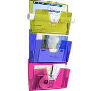 CEP Porte-brochures mural Happy, set de 3, DIN A4, 1 compartiment, multicolore