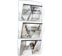 CEP Porte-brochures mural, jeu de 3, DIN A4, 1x, transparent