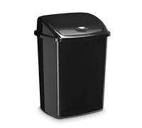 CEP Poubelle à Couvercle Basculant Plastique 50L, Plastique, Noir