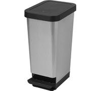 Poubelle à pédale large solide 45 litres - Gris