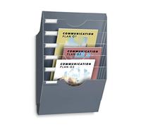 CEP Présentoir mural 6 compartiments Trieur pour documents Support rangement Dossiers vertical en plastique recy ormat 24 x 32 cm coloris Gris orage