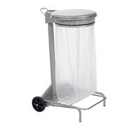 Rossignol Support de sacs poubelles Collecroule roulant à pédale 110 L gris