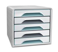 Cep Smoove - Module de classement Riviera 5 tiroirs - Blanc - Façades gris clair
