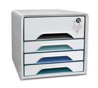 Cep Smoove Secure Riviera - Module de classement sécurisé 4 tiroirs - Blanc - Façades assorties
