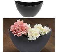 Cepewa Bac décoratif aspect ardoise - 29 x 18 x 12 cm - Plastique gris - Bac à plantes en forme de bateau (1 x ovale gris ardoise 29 x 12 x 18 cm)