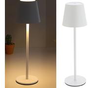 Cepewa Lampe de table avec fonction tactile - Intensité variable en continu - 3 tons blancs - 11 x 37 cm - Blanc - 65 lumens - 56 LED - Câble de charge USB (1 lampe de table 11 x 37 cm blanc)
