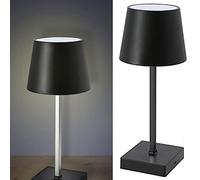 Cepewa Lampe de table avec fonction tactile | Lampe de chevet | Luminosité réglable | Changement de couleur | blanc chaud (1x lampe de table noire 26 cm fonctionnant sur piles)