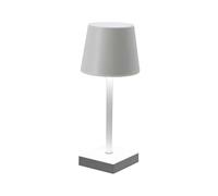 Cepewa Lampe de table blanche avec fonction tactile | lampe de chevet alimentée par piles | luminosité réglable | blanc chaud | (1 lampe de table blanche 26 cm fonctionnant sur piles)