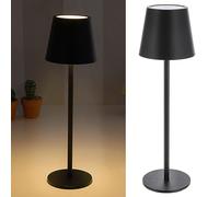 Cepewa Lampe de table tactile 3 tons blancs 11 x 37 cm Noir 65 lumens 56 LED Câble de charge USB