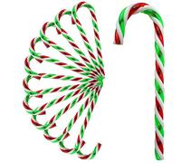 Cepewa - Lot de 15 décorations de sapin de Noël sucre d’orge en plastique avec suspension