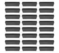 Cepewa Lot de 24 Jardinières Compatibles avec Les Palettes Européennes en Plastique Noir - Largeur : 38 cm - Hauteur : 9 cm - Résistantes aux Intempéries