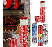 Cepewa Lot de 4 allumettes de cheminée - Longueur : 20 cm - 4 motifs de 75 pièces - Boîte d'allumettes au design de Noël (1 lot de 4 allumettes de cheminée de Noël)