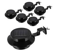 Cepewa Lot de 6 lampes solaires de gouttière - 12 x 6 x 12 cm - En plastique et fer - Éclairage de gouttière - Éclairage d'extérieur