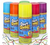 Cepewa Lot de 6 sprays serpentins - 100 ml - 51 g - Rouge, bleu, rose, jaune, vert, violet - Mousse de fête - Décoration de fête multicolore