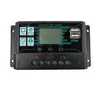 Ceprznvey Contrôleur de charge,Génération d'énergie PWM 2 en 1 pour panneaux solaires | Régulateur de panneau solaire 12V24V double chargeur de régulateur de contrôle intelligent USB avec écran LCD