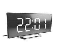 Ceprznvey Digital Alarm Clock, LED Display Clock, Curved Screen, Silent Time Management Tool for Dorm, Meditation Room, Kitchen, Seniors, Students, Garage, Easy Read, 17x7.2x3.1cm