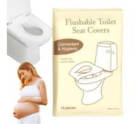Ceprznvey Flushable Toilet Seat Covers, Bathroom Liners, Hygienic Protection, Waterproof & Tear-Resistant, Public Restrooms Airplane Travel Use, White, 10 Pieces