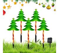 Ceprznvey Lot de 5 lampes solaires de Noël avec piquets | Lampes solaires sur piquet pour sapin de Noël, cour, patio, porche, allée, paysage, pelouse, clôture, balcon, vacances, fête