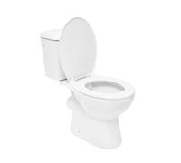 Ceramia Multi | Pack WC à poser complet sans bride | Évacuation arrière horizontale | Réservoir et abattant inclus | Double chasse 3/6 L | Céramique blanche | EUR660NEW