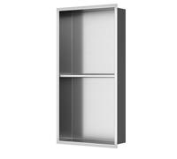 Ceramia - Timeless Niche de Douche à encastrer, Acier Inoxydable 304, 2 étagères, 60x30x10cm, Chrome brossé