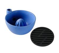 Ceramic Berry Draining Bowl with Silicone Pad, Retro Fruit Strainer | Premium ceramic bowl features vortex draining and manual juicing for daily fruit preparation G