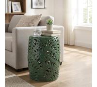 Ceramic Garden Stool Indoor Outdoor Side Table for Patio, Plant Stand | Premium Ceramic, Excellent Heat Dissipation, Ventilated Design,