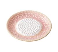 Ceramic Garlic Grater Plate Embossed Grinding Dish for Ginger Cheese | Premium ceramic garlic grater plate with embossed teeth for efficient ginger and cheese processing at home or Pink A