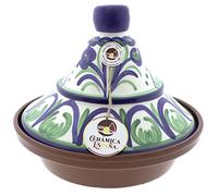 CERÁMICA ESPAÑA® Tajine en argile réfractaire | Tajine marocain | Tajine en céramique traditionnelle | Tajine pour four | Tagine | Tagine avec couvercle - Modèle M03 | Décoration 100 % faite main | 27