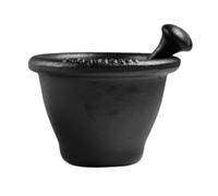 Céramique ail gingembre pestle set, Ensemble de broyeur à épices, mortier et pilon en fonte, ail, gingembre, noir, 13cm