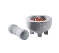 Céramique ail gingembre pestle set, Ensemble de pilon presse-ail, gris, 10x6,5 cm