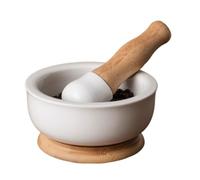 Céramique ail gingembre pestle set, Ensemble de pilons en céramique blanc 12x5 cm, presse-ail, moulin à épices