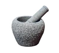 Céramique ail gingembre pestle set, Ensemble mortier et pilon en pierre, ail er gris 12cm/16cm(16cm)